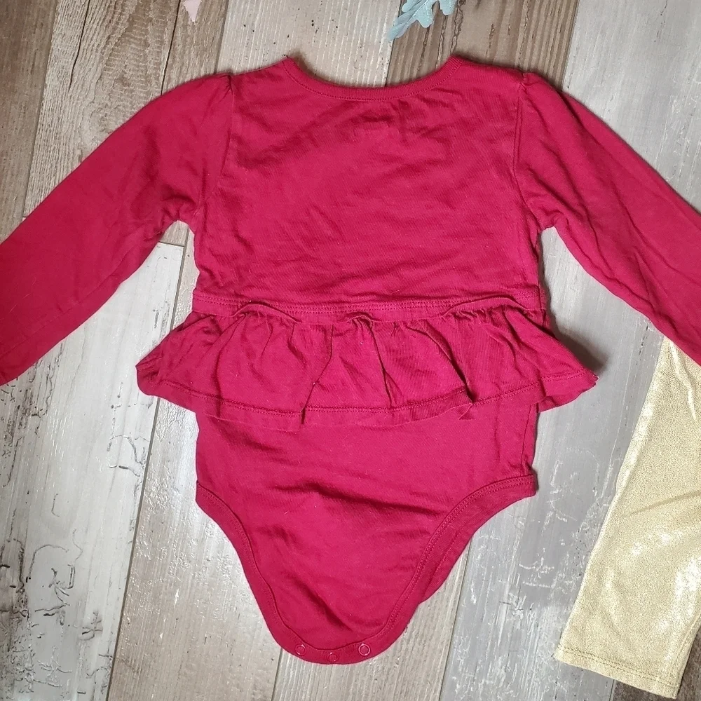 Garanimals Maroon And Gold Baby Toddler Girl Outfit Size 24M NWOT